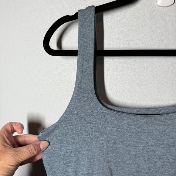 Quince Flowknit Breeze Fit & Flare Dress Large Blue Pockets Midi Jersey Preppy - Picture 10 of 12